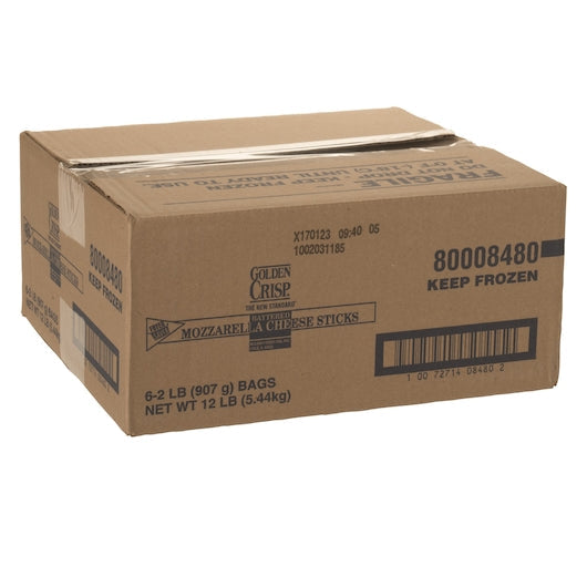 NEW: 12 lb Case Frozen Battered Mozzarella Cheese Sticks, 2-6lb bags