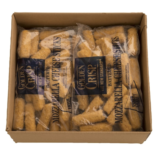 NEW: 12 lb Case Frozen Battered Mozzarella Cheese Sticks, 2-6lb bags
