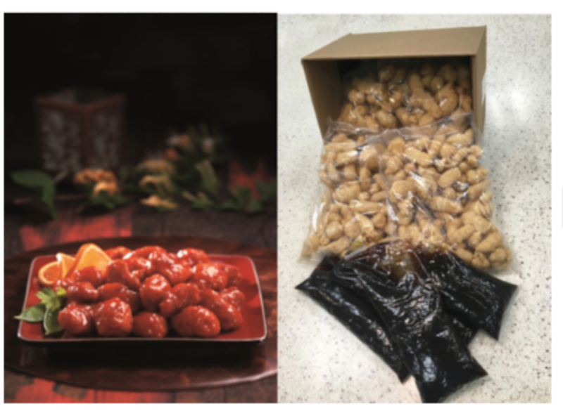 NEW: 12 lb Orange Chicken Meal Kit, 2- 4 lb bags of Tempura Chicken, 4-1 lb bag of Sauce