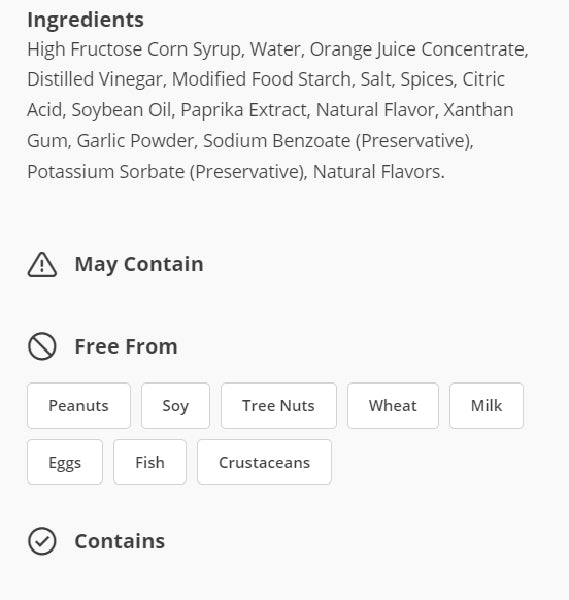1 Gallon Gluten Free Chinese Orange Sauce (For Homemade Orange Chicken)