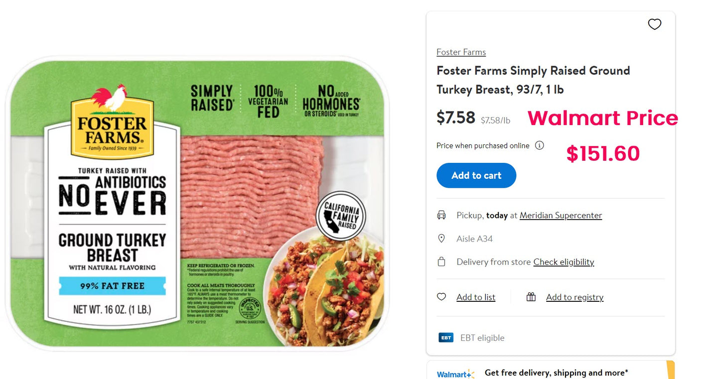 20 lb. case - Ground Turkey, All-Natural Norbest, 90% Lean