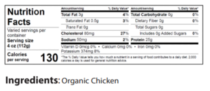 40 lbs Organic, Air Chilled, Boneless, Skinless, Random Chicken Breast Pieces