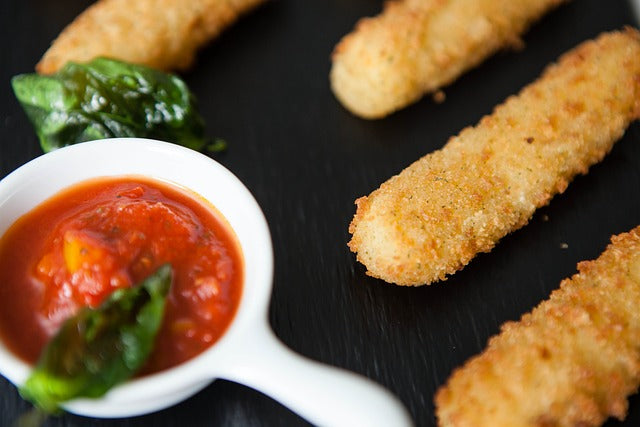 NEW: 12 lb Case Frozen Battered Mozzarella Cheese Sticks, 2-6lb bags