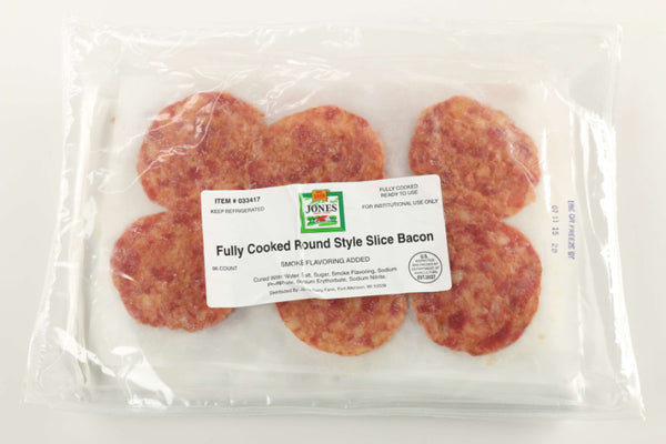 Fan Favorite: 192 Ct. Fully Cooked Bacon Rounds (Perfect Shape for Burgers or Breakfast Sandwiches)
