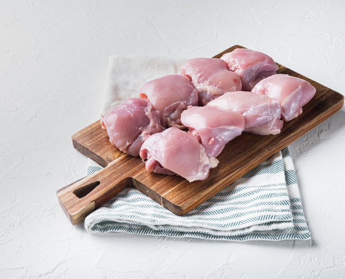 ALREADY PREPPED 38 lb Case Boneless, Skinless Natural Chicken Thighs, Vacuum Packed in Sous Vide Bags and Freezer Ready