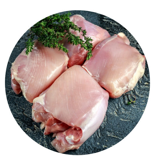 $99 Chicken Thighs: 40 lb Case Farm Fresh Boneless, Skinless Natural