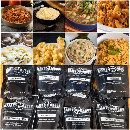48 Servings, Ready Hour Variety Pack Freeze Dried Dinner Entrees