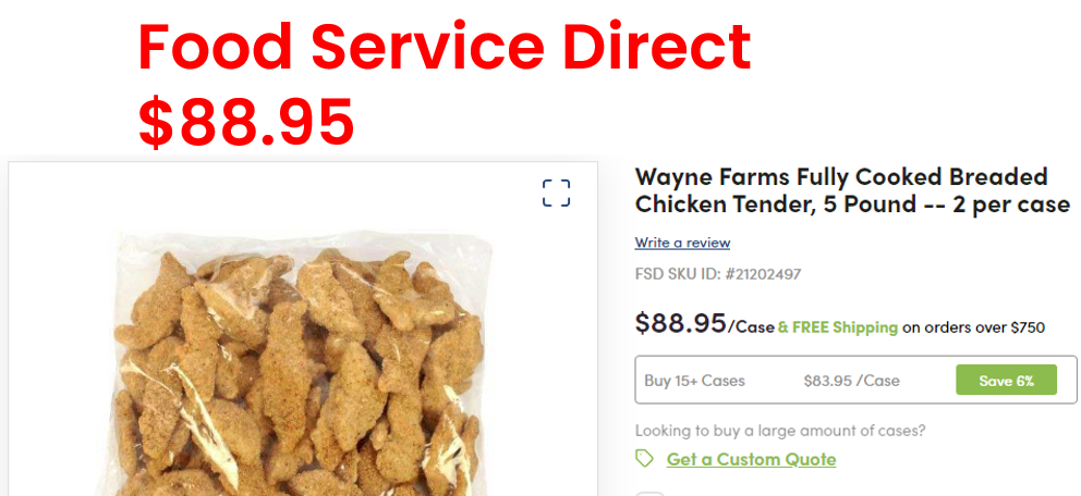 PRICE DROP!!! 10 lb Case Gluten Free Chicken Strips, No Antibiotics Ever
