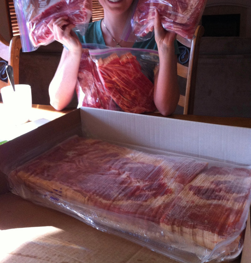 15 lb Case: Honey Cured Thick Cut Bacon